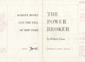 Draft title page spread for The Power Broker, ca. 1974