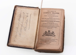 The prayer book with Dr Crippen’s name and address written inside the front cover