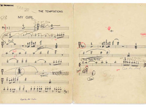 Part of 26 pages of arrangements from The Temptations' 'My Girl'