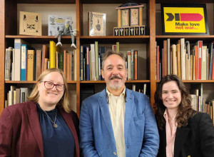 Staff members Shannon Struble, Philip Salmon, and Meredith Ivey Santaus