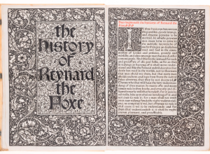 Title opening of the Kelmscott Press edition of "Reynard the Fox" (1892).