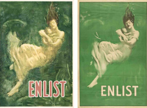(left) Fred Spear, Enlist, 1915, estimate $7,000 - $10,000; (right) Fred Spear, Enlist, 1917, estimate $3,000 - $4,000