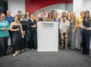 Forum Auctions staff celebrating £100m of hammer achieved at Lot 204 in last month’s Fine Books sale