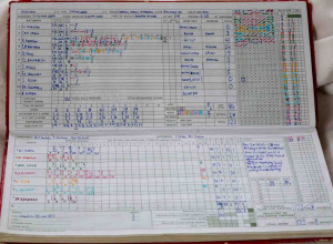 A cricket scorebook from the donated archive