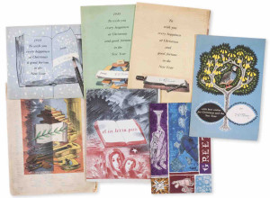 Faber & Faber Christmas cards signed by T.S. Eliot