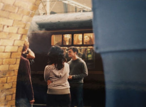 One of the photos fom the launch party of the DVD of Harry Potter and the Philosopher’s Stone held on Platform 9¾, Kings Cross Station, London