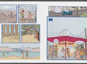Carla Rodríguez and Rosa Colón Guerra, Goodbye, For Now San Juan (Soda Pop Comics, 2016)                           Images for press        Carla Rodríguez (b. 1983), writer Rosa Colón Guerra (b. 1977), illustrator Goodbye, For Now San Juan: Soda Pop Comics, 2016   Turn on screen reader support      To enable screen reader support, press ⌘+Option+Z To learn about keyboard shortcuts, press ⌘slash