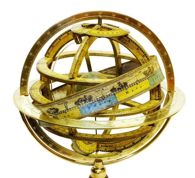 Brass Celestial Globe Armillary Globe Showpiece, Brass Armillary