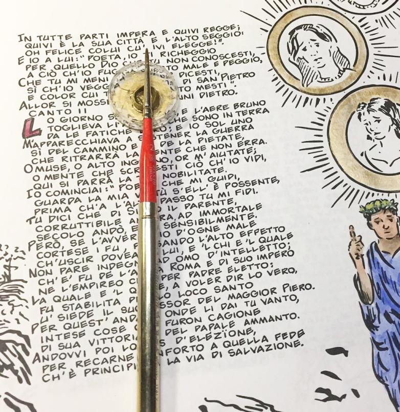 Inferno by Dante Alighieri, Hand-Lettered & Illuminated by (Paper