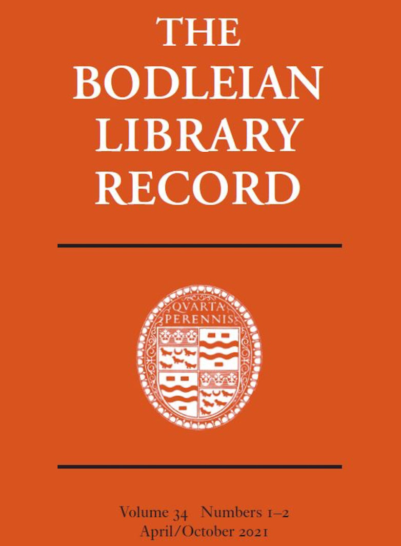 Liverpool University Press publishes “The Bodleian Library Record”