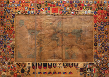 This map was used in the Union Depot train station in El Paso, Texas, and has signatures and unit patches from soldiers who passed through. It’s now on view at the National WWII Museum in New Orleans.