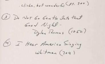 President Bill Clinton's inscription to Madeleine Albright in 'The Top 500 Poems'