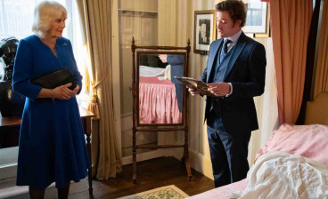 Ollie Dickens, great-great-great grandson of Charles Dickens, with HM The Queen at the Museum earlier this year