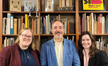 Staff members Shannon Struble, Philip Salmon, and Meredith Ivey Santaus