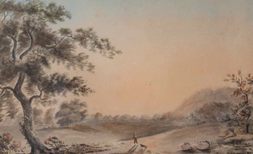 Pencil drawing by Cassandra, The Bourne and part of the Fortress from the Neva St Petersburgh, inscribed at right corner ‘CE Austen’.
