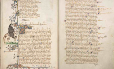 The Huntington's Ellesmere Chaucer featuring what is thought to be a portrait of Chaucer