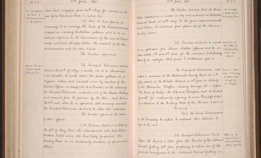 Trustees papers from May 1889 to April 1896 with the entry on Oscar Wilde