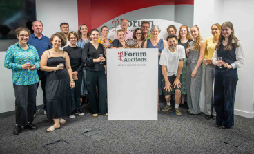 Forum Auctions staff celebrating £100m of hammer achieved at Lot 204 in last month’s Fine Books sale