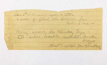 The only lyric sketch for 'Over the Rainbow' known to exist