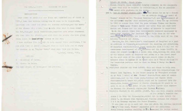 Typewritten notes with copied annotations written by the Rev W Awdry