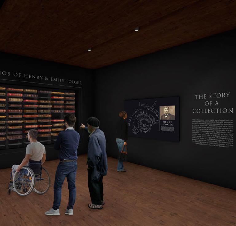 Concept design of the First Folio gallery, courtesy of the Folger Shakespeare Library