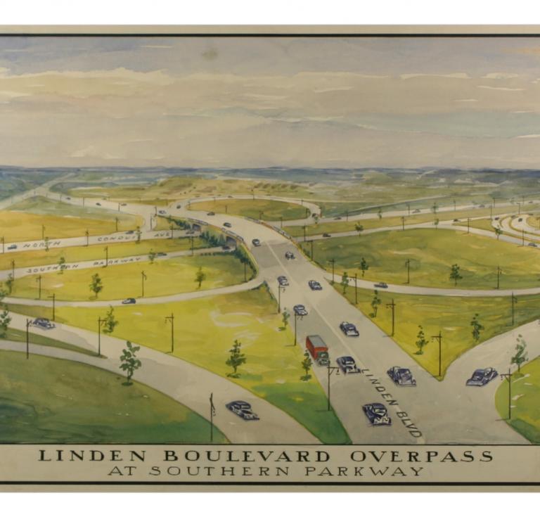 Linden Boulevard watercolor