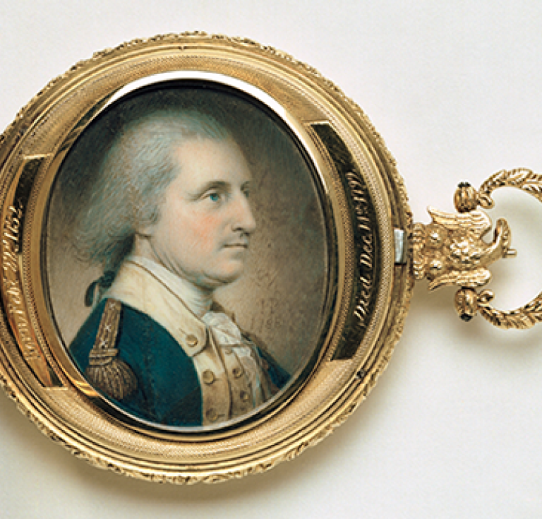 watercolor miniature of George Washington