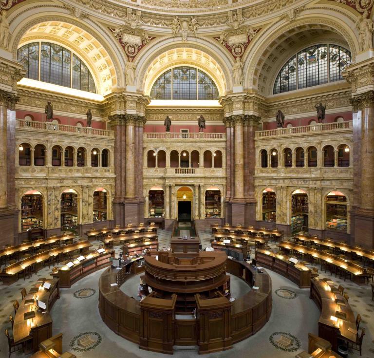 The main reading room at the Library of Congress.