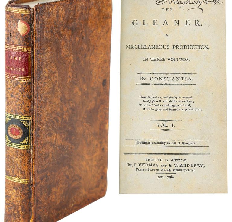 George Washington signed book, The Gleaner