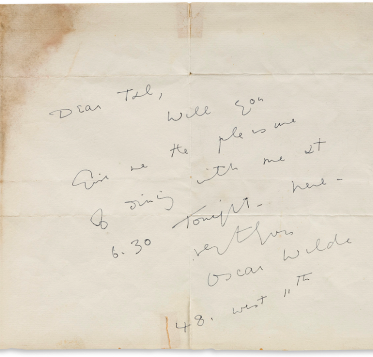 Oscar Wilde Autograph note