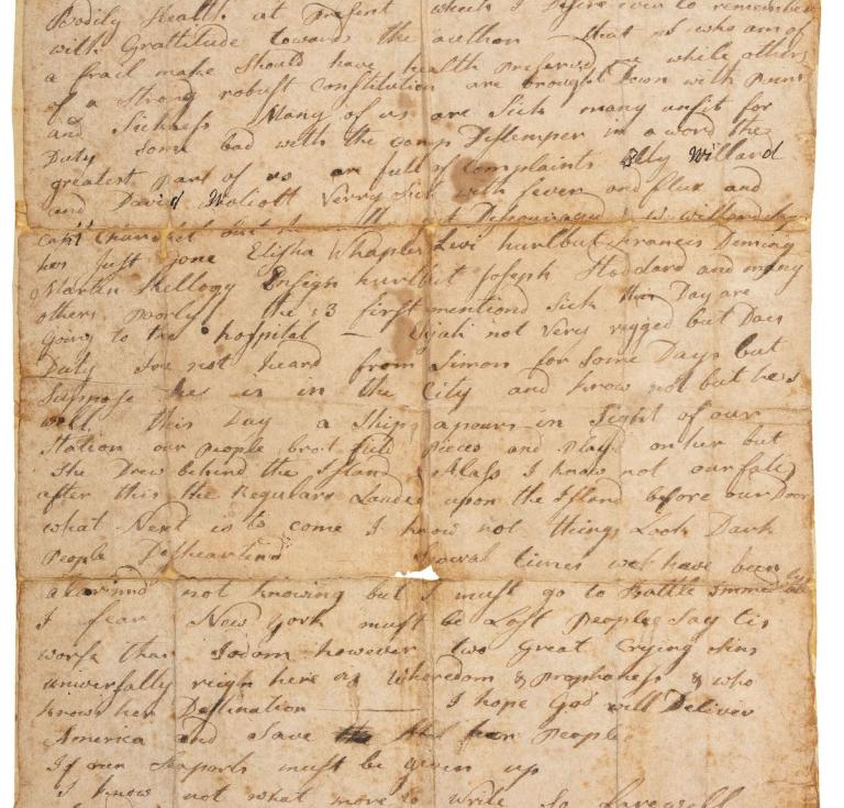 1776 letter on the Battle of Long Island