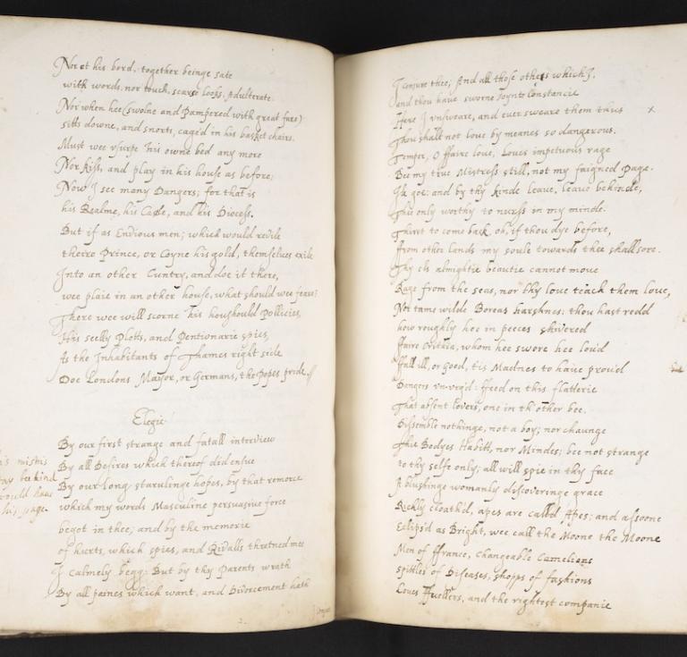 "Elegie" by John Donne manuscript