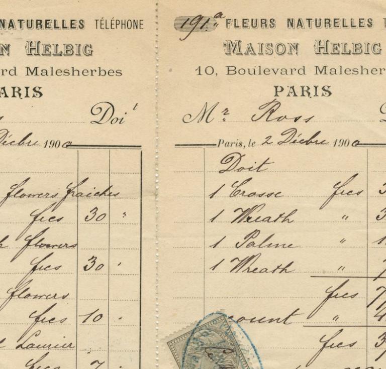 The bill for flowers at Oscar Wilde’s funeral