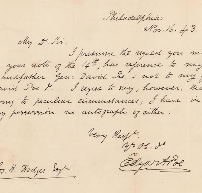 Poe letter 1843