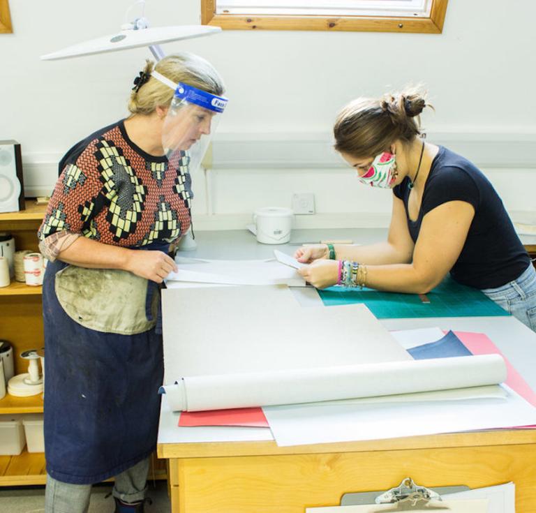 West Dean College bookbinders at work