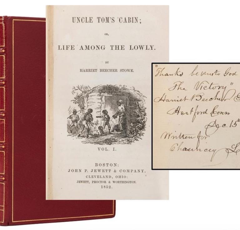 A first edition of Harriet Beecher Stowe's two-volume Uncle Tom’s Cabin