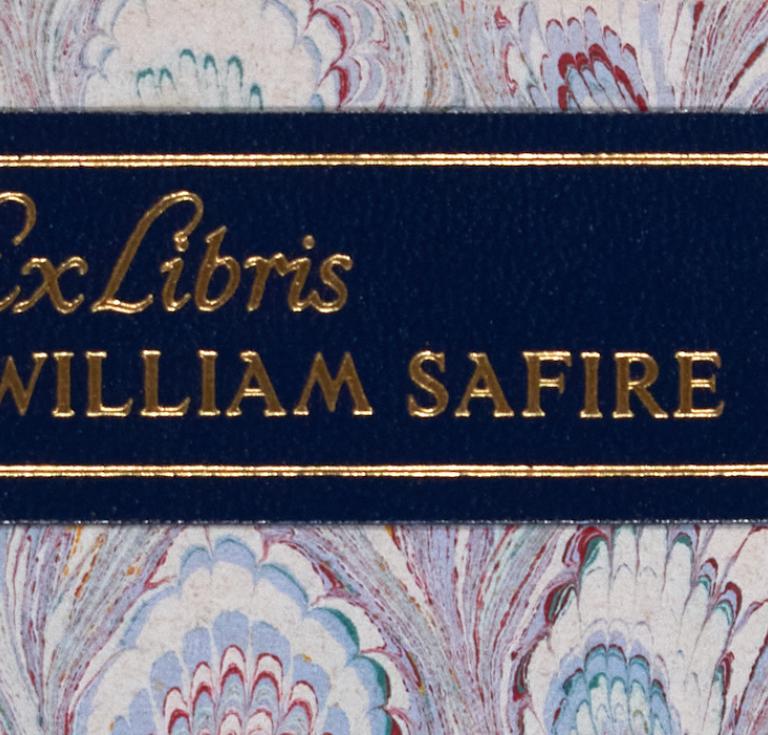 William Safire's book-label