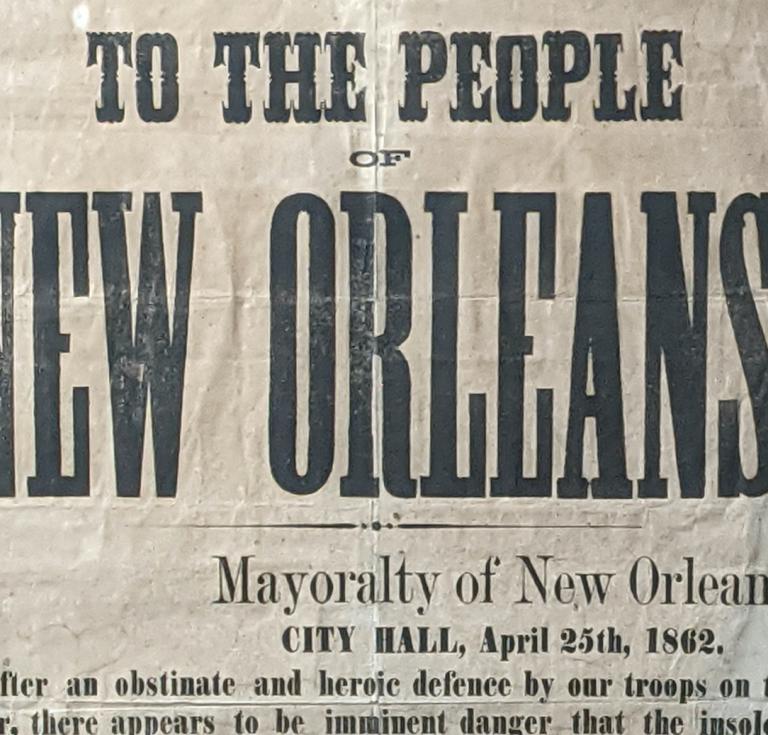 New Orleans Confederate broadside from 1862