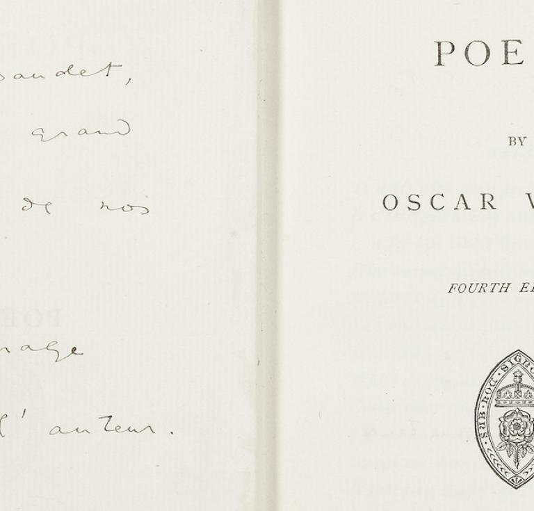 Poems by Oscar Wilde inscribed to Alphonse Daudet