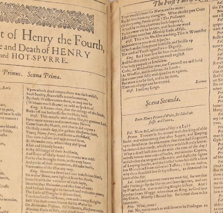 First Folio fragment Henry the Fourth 