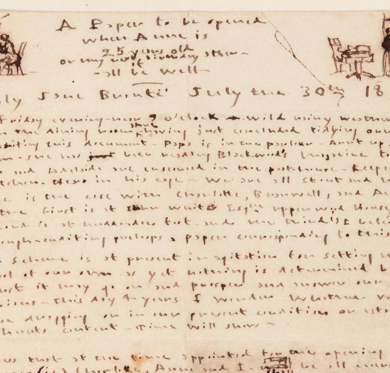 Emily Brontë and Anne Brontë autograph manuscript