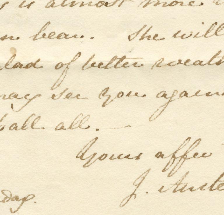 Jane Austen autograph letter, 1816.