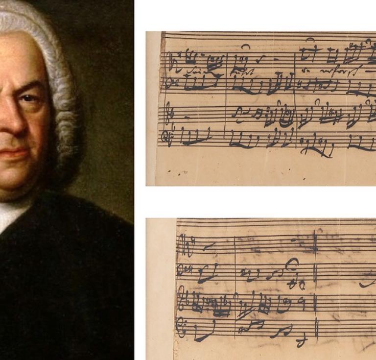 A handwritten musical manuscript by Johann Sebastian Bach