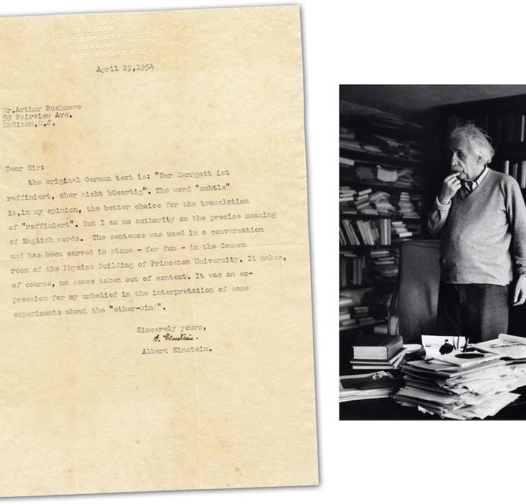 Albert Einstein letter concerning God and science