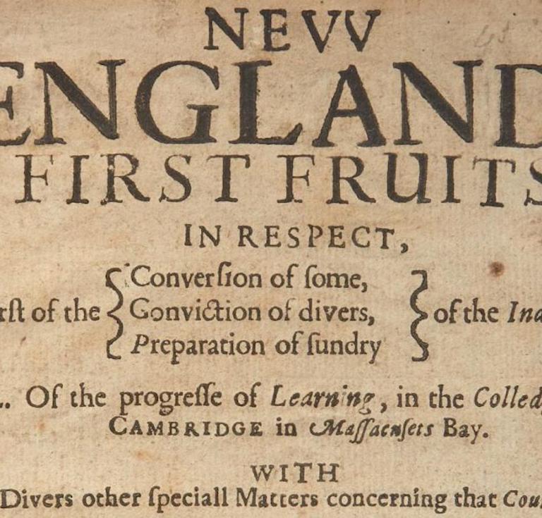 New Englands First Fruits (1643)