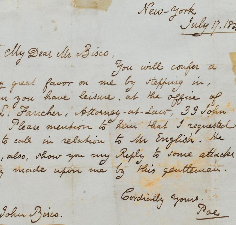Poe Letter 1846