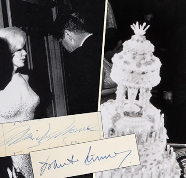 Guest book signed by President Kennedy, his brother Attorney General Robert Kennedy, Vice President Lyndon B. Johnson, Marilyn Monroe, Maria Callas, Henry Fonda, Harry Belafonte, and more.