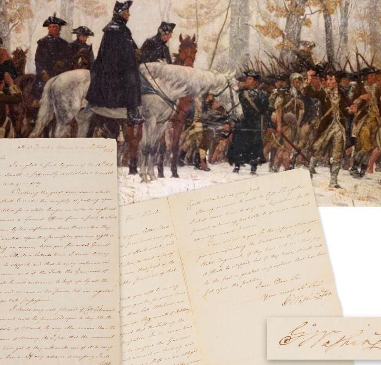 George Washington boldly signed letter written at Continental Army winter headquarters in Morristown, N.J., in 1777,