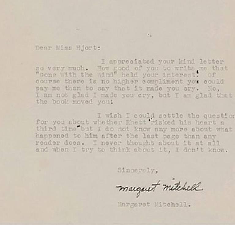 margaret mitchell letter