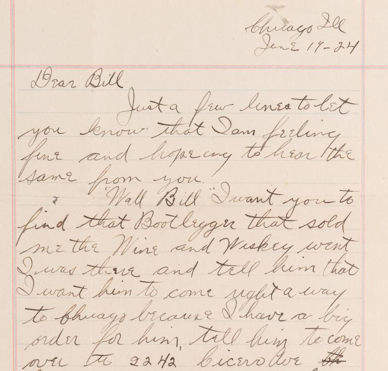 Al Capone, autograph letter signed (as "Al Brown"),